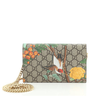 Gucci Chain Wallet Tian Print GG Coated Canvas