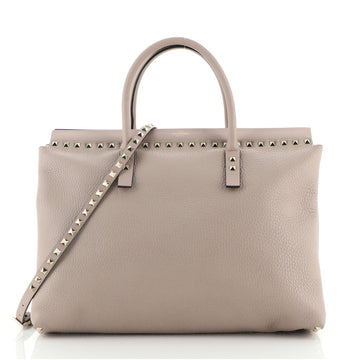 Valentino Rockstud Convertible Top Handle Bag Leather Large