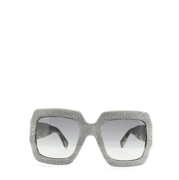 Gucci Oversize Square Sunglasses Crystal Embellished Acetate