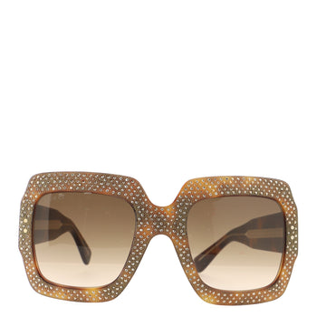 Gucci Oversize Square Sunglasses Crystal Embellished Acetate