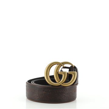 Gucci GG Marmont Belt Embossed Leather Wide