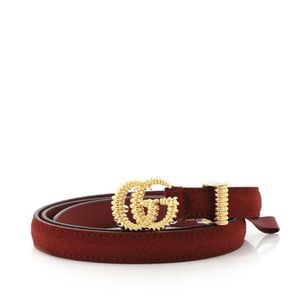Gucci Torchon GG Marmont Belt Suede Thin