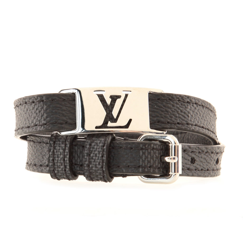 Louis Vuitton Sign It Bracelet Damier Graphite with Metal Black 8007123