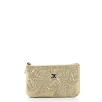 Chanel Classic O Case Pouch Star Embossed Lambskin Mini