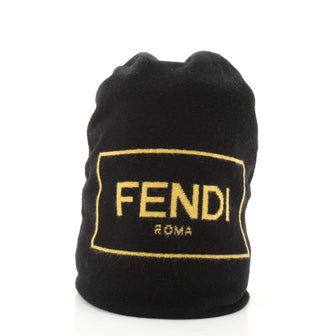 Fendi Logo Intarsia Beanie Wool
