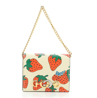 Gucci Zumi Chain Card Case Printed Leather