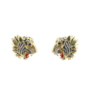 Gucci Rajah Stud Earrings Metal with Enamel and Crystal