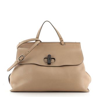Gucci Bamboo Daily Top Handle Bag Leather Large