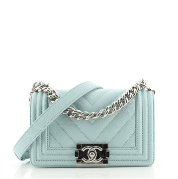 Chanel Boy Flap Bag Chevron Caviar Small