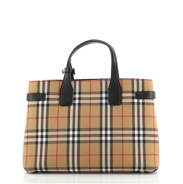 Burberry Banner Tote Vintage Check Canvas Medium