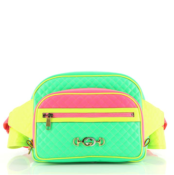 Gucci Neon Front Pocket Waist Bag Quilted Leather Large
