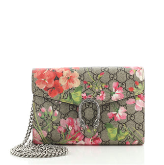 Gucci Dionysus Chain Wallet Blooms Print GG Coated Canvas Small