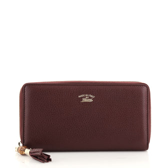 Gucci Bamboo Tassel Zip Wallet Leather