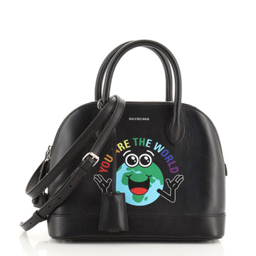 Balenciaga Logo Ville Bag Printed Leather Small