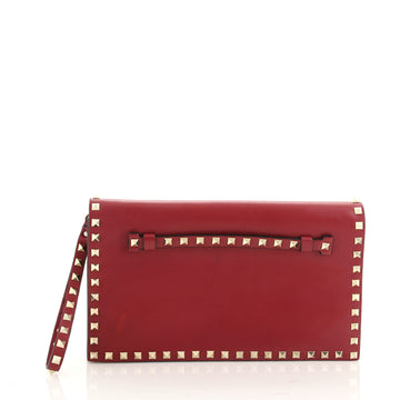 Valentino Rockstud Flap Clutch Leather