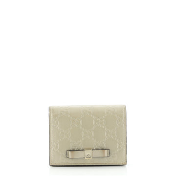 Gucci Bow Flap Card Case Guccissima Leather