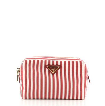 Prada Cosmetic Pouch Striped Canvas Small