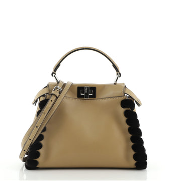 Fendi Peekaboo Bag Leather with Mink Whipstitch Mini