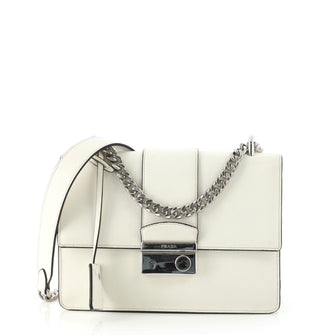Prada Sound Chain Shoulder Bag Saffiano Leather Small