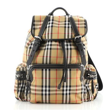 Burberry Rucksack Backpack Vintage Check Nylon Medium