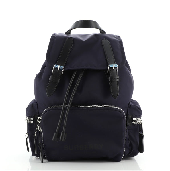 Burberry Rucksack Backpack Nylon with Leather Medium Blue 802151