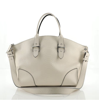 Alexander McQueen Legend Convertible Satchel Python Embossed and Leather Medium