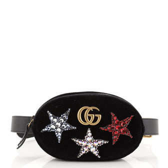 Gucci GG Marmont Belt Bag Embellished Matelasse Velvet