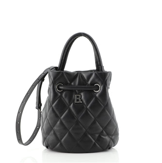 Balenciaga Touch B. Bucket Bag Quilted Leather Small
