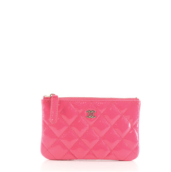 Chanel Classic O Case Pouch Quilted Patent Mini