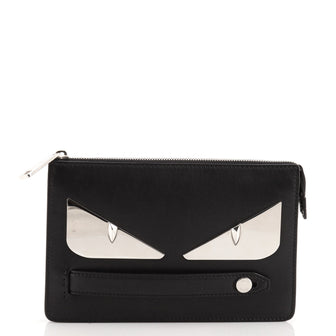 Fendi Monster Handle Clutch Leather Small