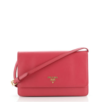 Prada Wallet on Strap Saffiano Leather Small