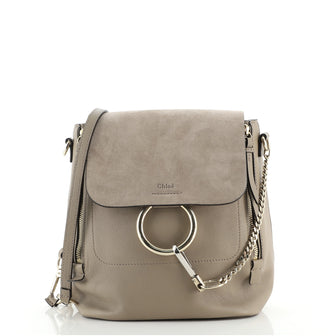 Chloe Faye Backpack Leather and Suede Small