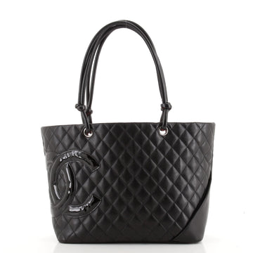 Chanel Cambon Tote Quilted Leather Large