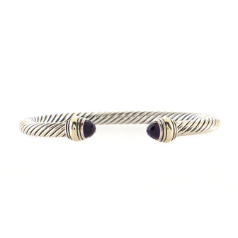 David Yurman Cable Classic Bracelet Sterling Silver with 14K Yellow Gold and Amethyst 5mm