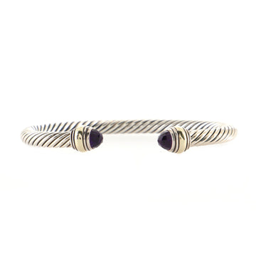 David Yurman Cable Classic Bracelet Sterling Silver with 14K Yellow Gold and Amethyst 5mm
