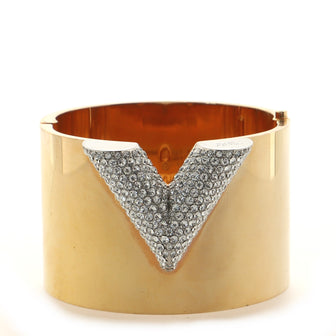 Louis Vuitton Essential V Cuff Bracelet Metal with Crystals