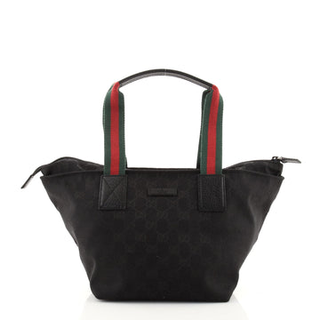 Gucci Web Zip Tote GG Canvas Small