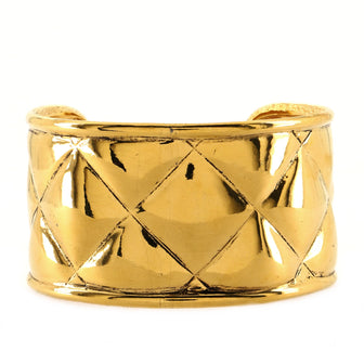 Chanel Vintage Quilt Cuff Bracelet Metal