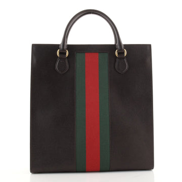 Gucci Web Convertible Tote Leather Tall