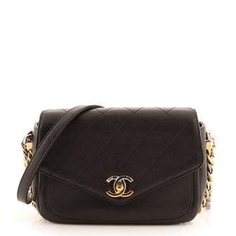 Chanel Two Tone Envelope Flap Bag Quilted Calfskin Medium