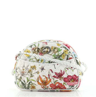 Gucci Trapuntata Camera Shoulder Bag Quilted Flora Canvas	 Mini