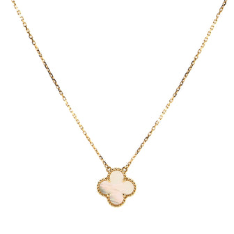 Van Cleef & Arpels Vintage Alhambra Pendant Necklace 18K Yellow Gold and Mother of Pearl