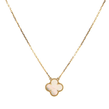 Van Cleef & Arpels Vintage Alhambra Pendant Necklace 18K Yellow Gold and Mother of Pearl