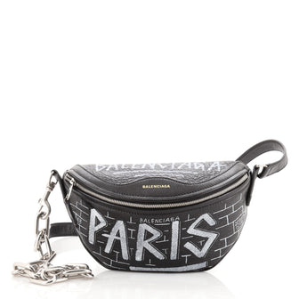 Balenciaga Graffiti Souvenir Belt Bag Leather XXS