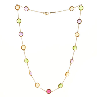 Tiffany & Co. Paloma Picasso Dot Station Necklace 18K Yellow Gold with Amethyst, Citrine, Peridot and Tourmaline
