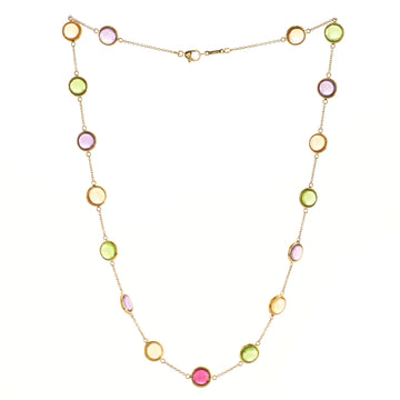 Tiffany & Co. Paloma Picasso Dot Station Necklace 18K Yellow Gold with Amethyst, Citrine, Peridot and Tourmaline