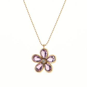 Tiffany & Co. Sparklers Flower Pendant Necklace 18K Rose Gold with Amethyst and Diamond