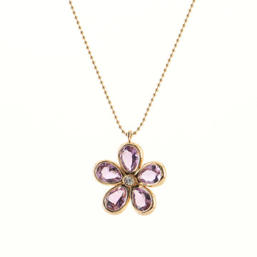 Tiffany & Co. Sparklers Flower Pendant Necklace 18K Rose Gold with Amethyst and Diamond