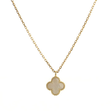 Van Cleef & Arpels Sweet Alhambra Pendant Necklace 18K Yellow Gold and Mother of Pearl