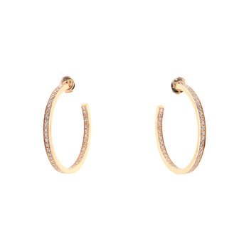 Cartier Inside Out Hoop Earrings 18K Rose Gold and Diamonds